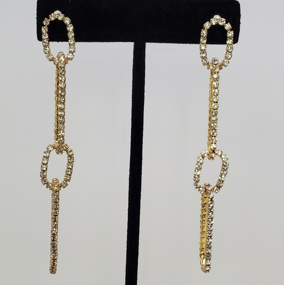 Express Interlocking Rhinestone Earrings - Picture 1 of 5